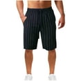 thumbnail image 1 of Mens Swim Trunks Striped Printed Summer Casual Elastic Waist Drawstring Pockets Beach Board Shorts Fathers Gift, 1 of 4
