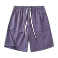 thumbnail image 1 of Mens Swim Trunks Summer Casual Quarter Beach Nylon Walkshorts Cargo Bermuda Breathable Wear Resistant Purple Short Pants Sizes 4XL, 1 of 6