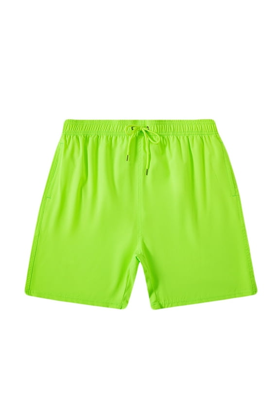 Mens Swim Trunks Summer Plain Shorts Casual Elastic Relaxed Fit Short Pants Quick Dry Below Knee Drawstring Athletic Shorts for Jogging, Running and Other Sports