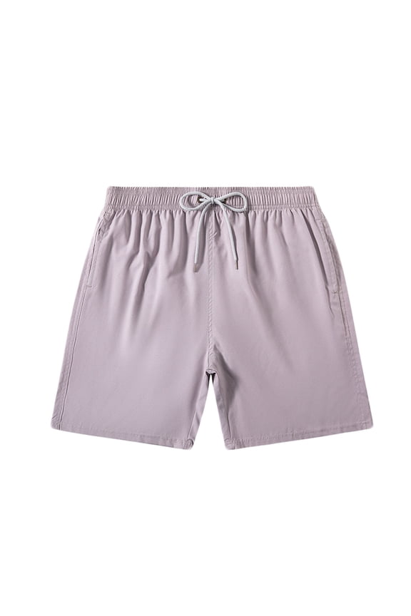 Mens Swim Trunks Summer Plain Shorts Casual Elastic Relaxed Fit Short Pants Quick Dry Below Knee Drawstring Athletic Shorts for Jogging, Running and Other Sports