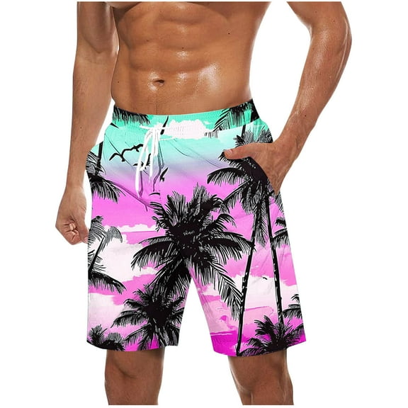 Mens Swim Trunks Swim Shorts Quick Dry Beach Swimsuit Casual Shorts with Drawstring