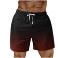 thumbnail image 1 of Mens Swim Trunks Board Shorts Quickly Dry Elastic Waist Drawstring Gradient Summer Beach Short Bathing Suit (XL, Wine), 1 of 4