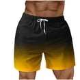 thumbnail image 1 of Mens Swim Trunks Board Shorts Quickly Dry Elastic Waist Drawstring Gradient Summer Beach Short Bathing Suit (XL, Yellow), 1 of 4