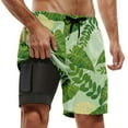 thumbnail image 1 of Mens Swim Trunks With Compression Lined Bathing Suits For 5 Inch Inseam Liner Swimming Beach Shorts For Men Swim Shorts Green L, 1 of 4