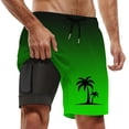 thumbnail image 1 of Mens Swim Trunks With Compresssion Liner Inseam Bathing Suit With Pockets Board Shorts Men's Swim Shorts Green XL, 1 of 4