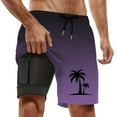 thumbnail image 1 of Mens Swim Trunks With Compresssion Liner Inseam Bathing Suit With Pockets Board Shorts Men's Swim Shorts Light Purple L, 1 of 4