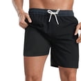 thumbnail image 1 of Mens Swim Trunks with Compression Liner 5.5 Quick Dry Prints No-Chafing Swimming Shorts Soft Compression Liner Light Casual Shorts,Z03-Black,M, 1 of 7