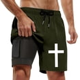 thumbnail image 1 of Mens Swim Trunks with Compression Liner 5 inch Inseam Quick Dry 2 in 1 Swimming Board Shorts Beach with Pockets, 1 of 4