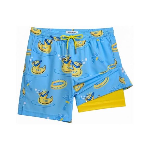 Mens Swim Trunks with Compression Liner 7 Inch Inseam Mens Bathing Suit Quick Dry Swimming Trunks Swimsuit