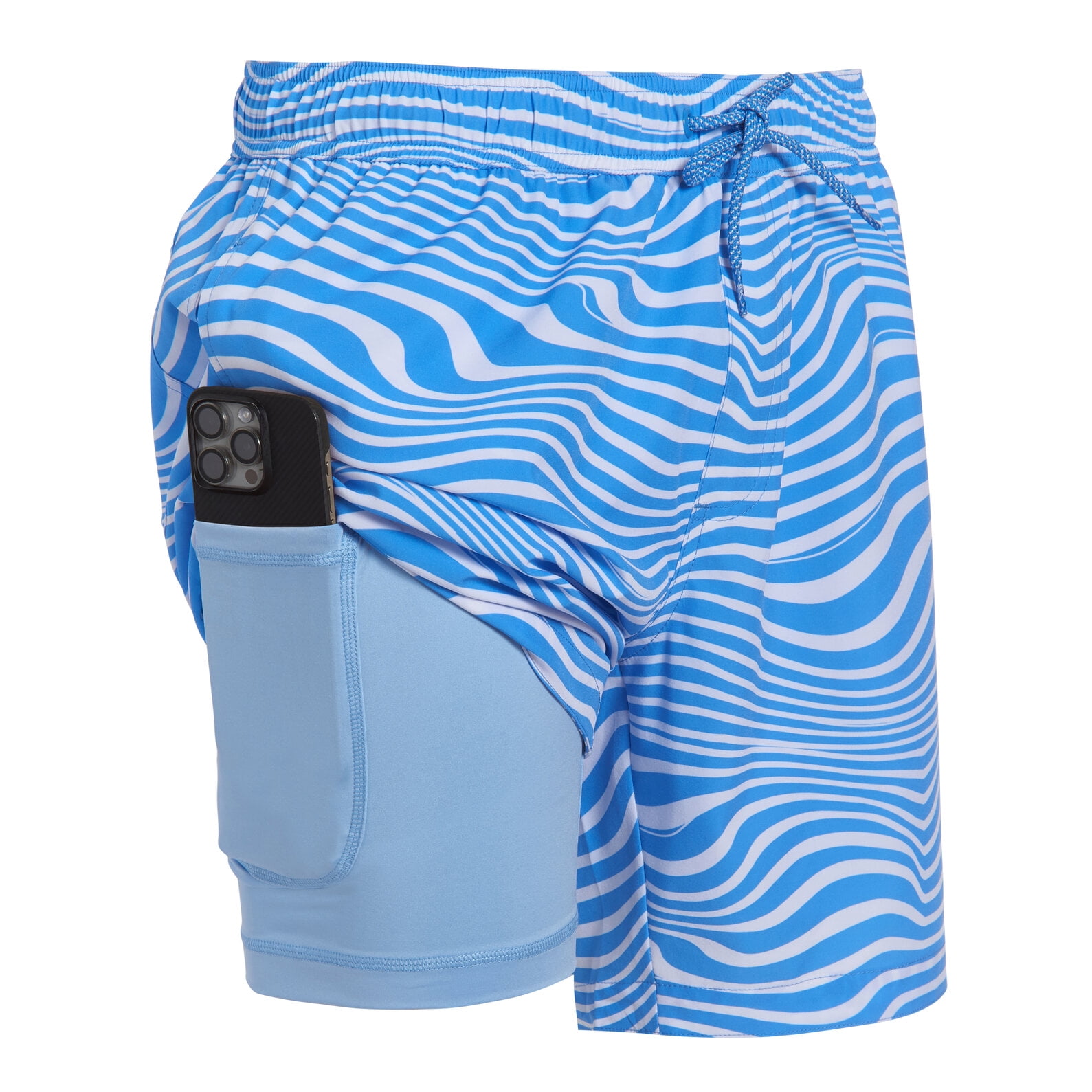 Mens Swim Trunks with Compression Liner Anti Chafing 7 inch inseam Stretch Quick Dry Swim Shorts with Phone Pocket