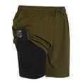 thumbnail image 1 of Mens Swim Trunks with Compression Liner Anti Chafing 7 inch inseam Stretch Quick Dry Swim Shorts with Phone Pocket, 1 of 5