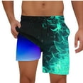thumbnail image 1 of Mens Swim Trunks with Compression Liner Fashion Print Shorts Elastic Waist Drawstring Beach Shorts, 1 of 7