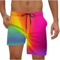 thumbnail image 1 of Mens Swim Trunks with Compression Liner Fashion Print Shorts Elastic Waist Drawstring Beach Shorts, 1 of 7