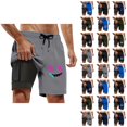 thumbnail image 1 of Mens Swim Trunks with Compresssion Liner 2026 Summer Casual Elastic Waist Board Shorts with Pockets Swim Shorts Beachwear, 1 of 5
