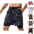 thumbnail image 1 of Mens Swim Trunks with Compresssion Liner Elastic Waist Camouflage Print Board Shorts with Pockets Swim Shorts Beachwear, 1 of 6