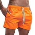 thumbnail image 1 of Mens Swim Trunks with Mesh Lining Side Pockets Solid Beach Shorts Quick Dry Lightweight Drawstring Board Shorts Summer Swimwear, 1 of 10