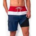 thumbnail image 1 of Mens Swim Trunks with - Quick Dry Microfiber Swim Shorts Bathing Suit - Mens Board Shorts Swimwear-5121-Rd-Nv-Md, 1 of 2