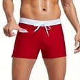 thumbnail image 1 of Mens Swim Trunks with Zipper Pocket and Drawstring Mid Waisted Swimming Bottoms Quick-Drying Stretchy Slim Athletic Workout Bathing Suits Shorts, 1 of 6