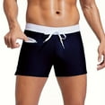 thumbnail image 1 of Mens Swim Trunks with Zipper Pocket and Drawstring Mid Waisted Swimming Bottoms Quick-Drying Stretchy Slim Athletic Workout Bathing Suits Shorts, 1 of 6