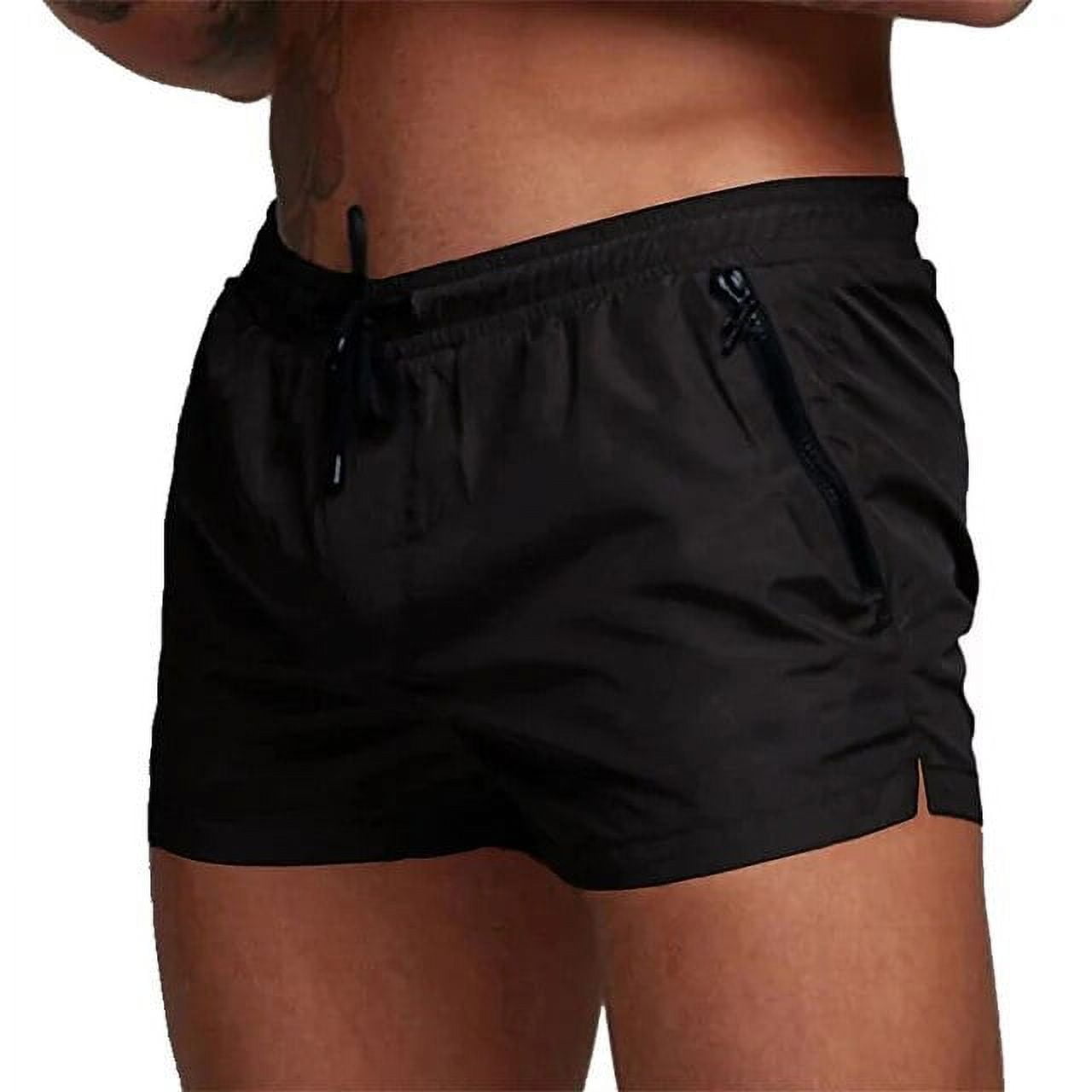 Mens Swim Trunks with Zipper Pockets Mesh Liner Summer Beach Board Shorts Quick Dry Swimming