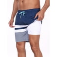 thumbnail image 1 of Mowujeit Mens Swim Trunks with Zipper Pockets Quick Dry Liner Bathing Suit-White stripe S, 1 of 8