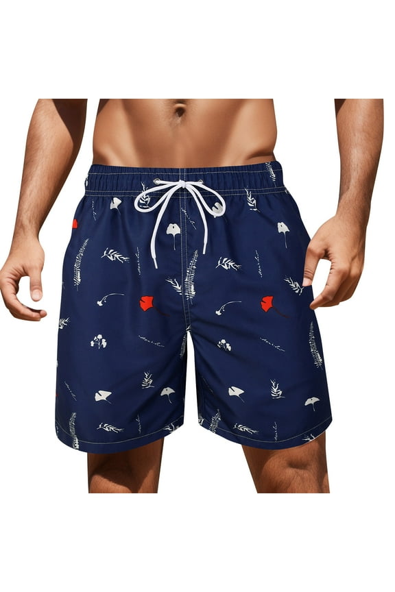 Mens Swimming Shorts Compression Liner Swim Trunks Swimwear Bathing Suits Beach Wear Swim Suits Dark Blue XL