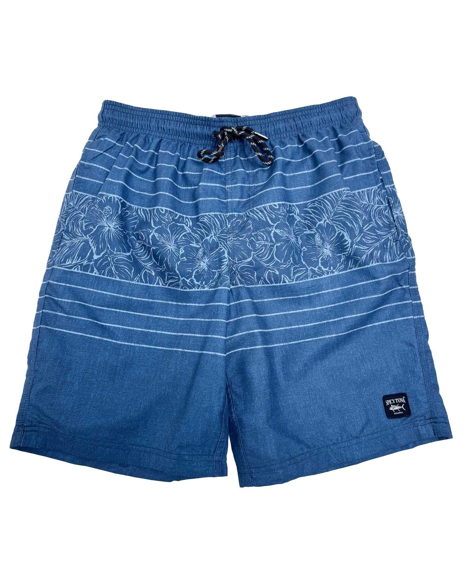 Mens Swimming Trunks Lounge Boxer Shorts Elastic Boxers Swimwear 19 Inch Outseam, Navy 19 Outseam, Size: Medium, Spicy Tuna