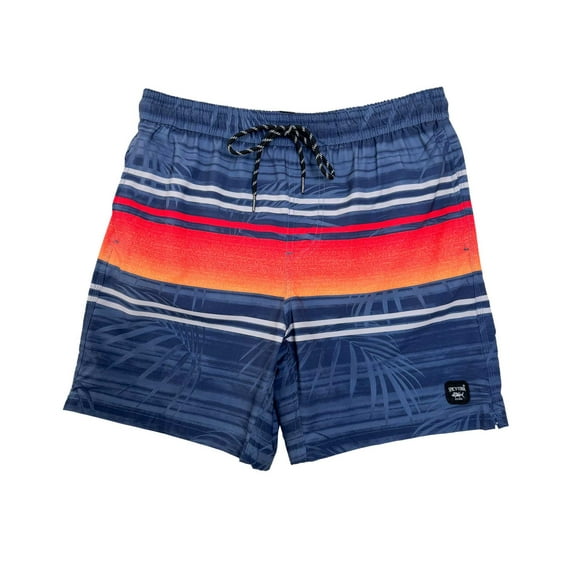 Mens Swimming Trunks Lounge Boxer Shorts Elastic Boxers Swimwear 4 Ways Stretch 17 Inch Outseam, Black/Orange 4W 17 Outseam, Size: X-Large, Spicy Tuna