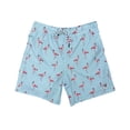 thumbnail image 1 of Mens Swimming Trunks Lounge Boxer Shorts Elastic Boxers Swimwear 4 Ways Stretch 17 Inch Outseam, Flamingo Wave 17 Outseam, Size: Small, Spicy Tuna, 1 of 4