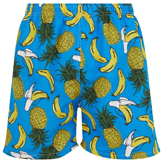 Mens Swimming Trunks, Male Swimwear Shorts Side Pockets Mesh Lining, Fruit Basket, 2X-Large