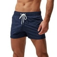 thumbnail image 1 of Mens Swimming Trunks Males Plus Size Breathable Pockets Drawstring Beach Shorts Solid Slim Swim Trunks Mens Swimwear Navy XS, 1 of 7