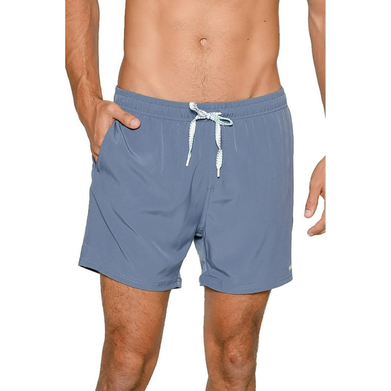 Mens Swimming Trunks with Compression Liner Quick Dry Swimwear Steel Blue Size XL Foreversun Walmart