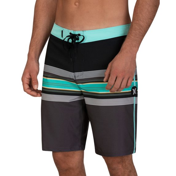 Mens Swimwear Blue Board Shorts Striped Drawstring 33