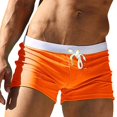 thumbnail image 1 of Mens Swimwear Short Swim Trunks with Zipper Pocket Orange S, 1 of 5