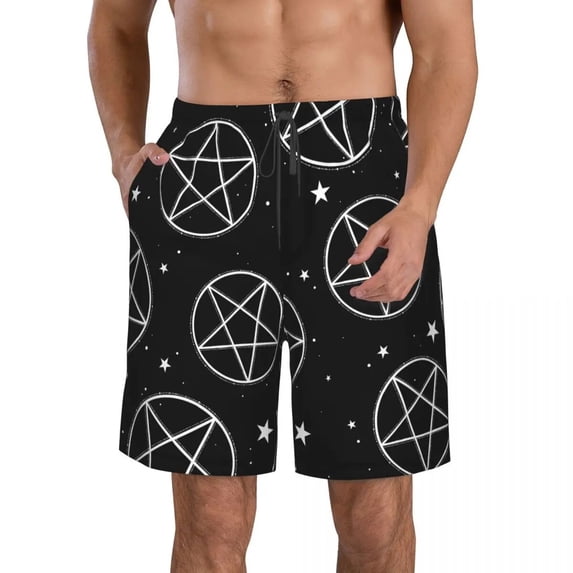 Mens Swimwear Swim Short Trunk Pentagrams Pattern Beach Board Shorts Swimming Surffing shorts