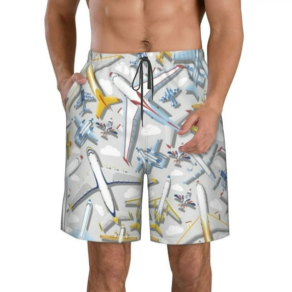 Mens Swimwear Swim Short Trunk Plane Airplane Jet Beach Board Shorts Swimming Surffing shorts