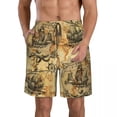 thumbnail image 1 of Mens Swimwear Swim Short Trunk Vintage Sailboats Pirates Adventures Ancient Caravels Beach Board Shorts Swimming Surffing shorts, 1 of 6