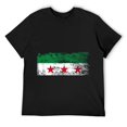 thumbnail image 1 of Mens Syrian Flag T-Shirt Black 2XL, 1 of 5