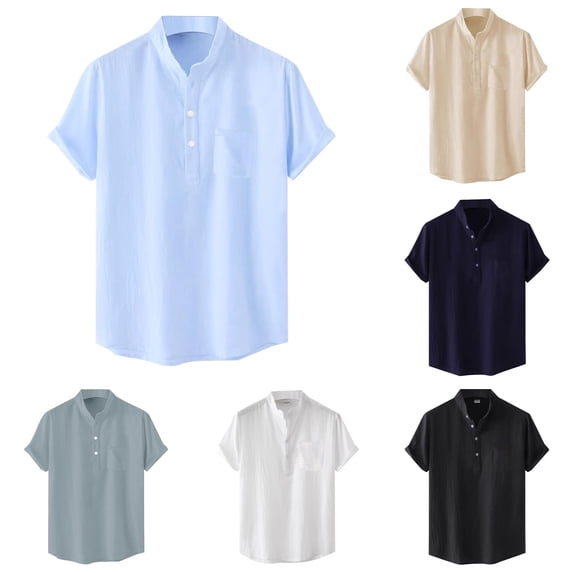 Mens T-Shirt Basic Loose Pocket T Shirts for Man Short Sleeve Summer Tops