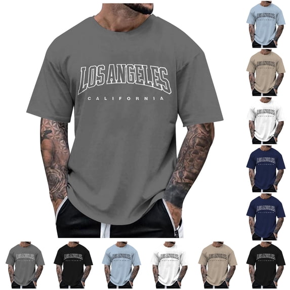 Mens T Shirt Basic T-Shirts for Man Short Sleeve Mens Workout Shirts