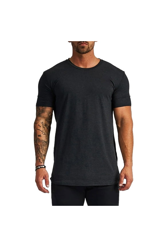 Mens T Shirt Breathable Ice Silk T Shirt Top Short Sleeve Slim Fit Fashion Summer Round Neck Short Sleeve