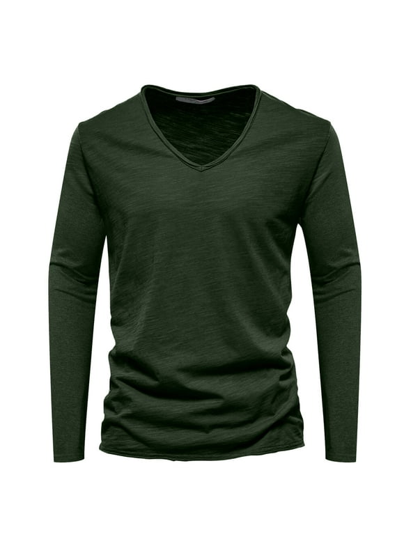 Men's Long Sleeve V-neck T-shirts