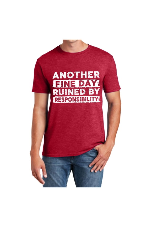 Mens T Shirt Funny Sarcastic Saying Humor Joke Print Red Classic Fall Tees Men size L