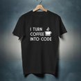 Mens T Shirt Geek Funny Novelty I Turn Coffee Into Code Computer