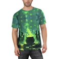 Mens TShirt Halloween Green Witch Short Sleeve Crew Neck Soft Comfy