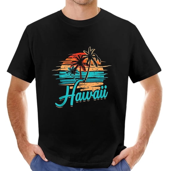 Mens T Shirt Hawaiian Island Tropical Hawaii Design Vacation Souvenir Tank Top Tee Black 2X-Large
