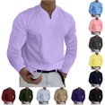 thumbnail image 1 of Mens T-Shirt Lightweight Tshirt for Men Long Sleeve Mens Purple Tshirt, 1 of 4