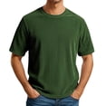 thumbnail image 1 of Mens T Shirt Short Sleeve Crew Neck T-Shirt Lightweight Dark Green Shirt Mens Clothes, 1 of 4
