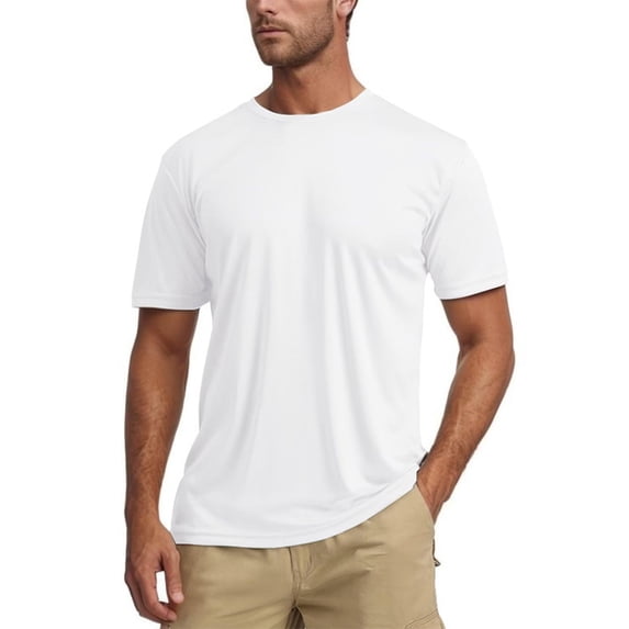 Mens T-Shirt Short Sleeve Crewneck Basic White Athletic Shirt Tees Summer Shirts for Men