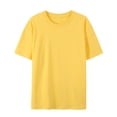 thumbnail image 1 of Mens T Shirt Short Sleeve Crewneck Shirts Basic Yellow T-Shirts Work Shirts for Men, 1 of 4